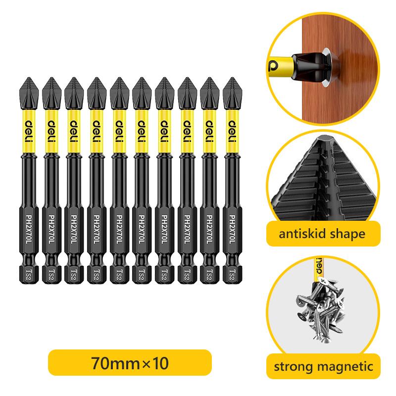 Non-Slip Impact Batch Head Strong Magnetic Cross High Torque Hardness Screw 25/50/65/70/90mm Waterproof Ph2 Screwdriver Bits Set