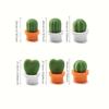 6pcs Cactus Fridge Magnet Refrigerator Magnetic Sticker 3D Cute Succulent Plant Message Board Reminder Home Decoration Kitchen