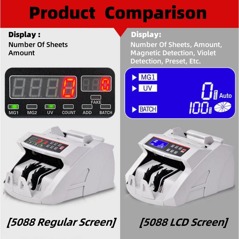 Multi-Currency Cash Counter Money Counter Machine Money Note Counter  LCD UV Counterfeit Detection