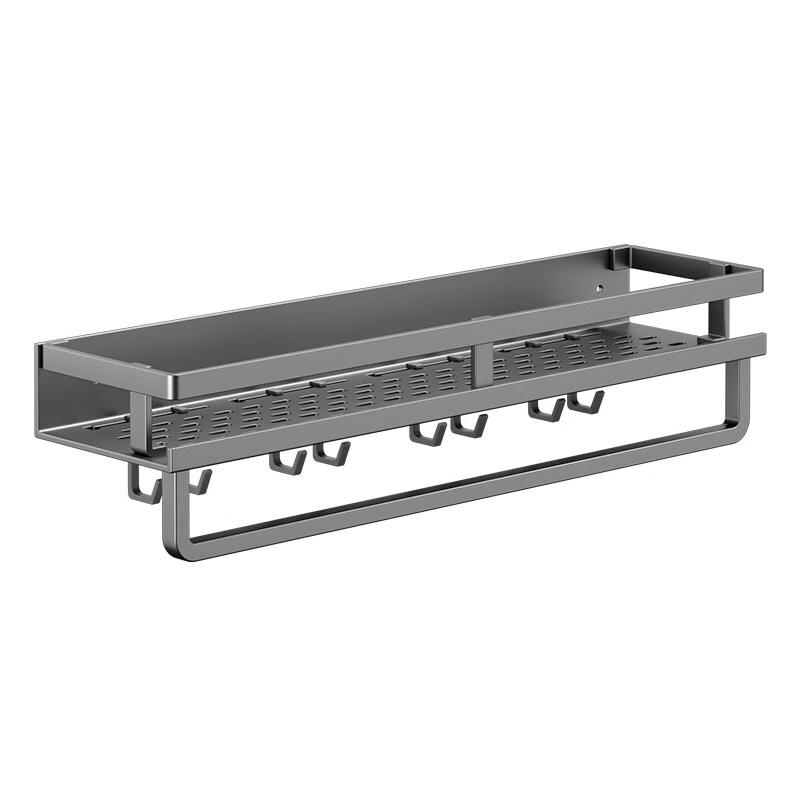 Handon Bathroom Shelf with Towel Bar & Hooks