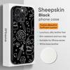Cool Hip-hop Skull Logo Poster Phone Case For iPhone 16 15 14 13 12 11 Plus Pro Max Limited Black Hard Case Sheepskin