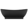 VidaXL Lavabo Ovale de Luxe à Trop-plein Vasque à Poser de Toilette Lave-mains de Salle de Bain Salle Cosmétique Noir Mat 146942