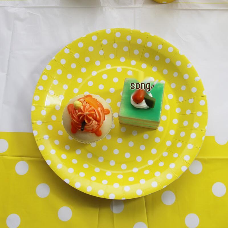 

OIMG Yellow Polka Dot Paper Plates