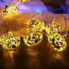 3D Kürbis Lichter Herbst Girlande Deko, Gesamtlänge 2,5 m 20 LEDs Batteriebetrieben für