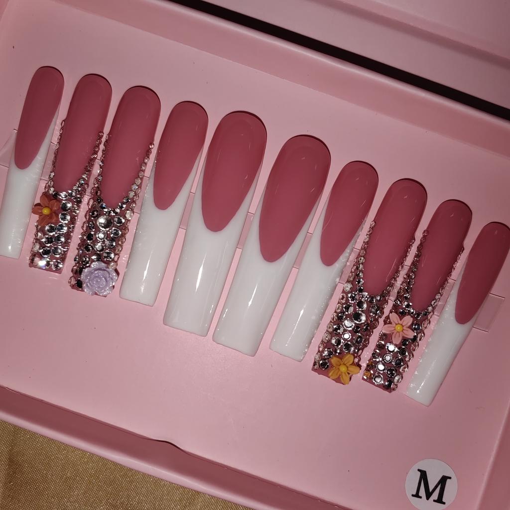 Thick and Hard Artificial Fingernails Square and Long Manicure False Nails with Glue Stickers Press on Nails