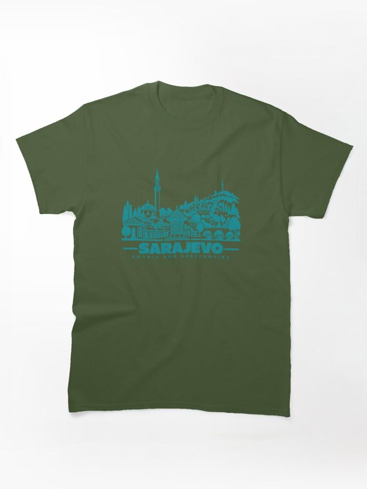 Cities Skylines Sarajevo Bosnia and Herzegovina Line Art Skyline Poster Classic T-Shirt