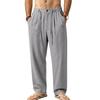 Men S Loose Straight Leg Drawstring Casual Linen Blend Long Pants
