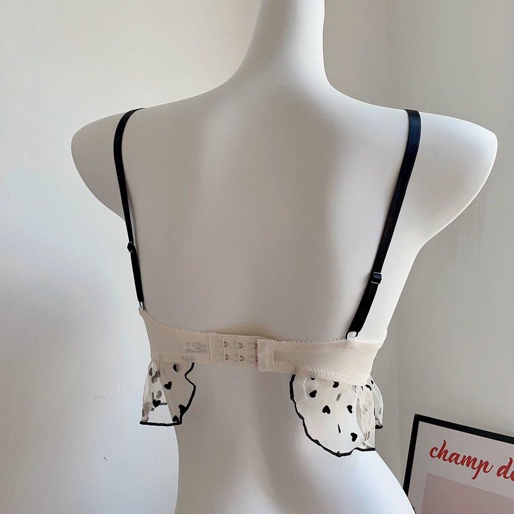 Japanese Style Lace Wirefree Push-Up Lingerie Set for Women - Sweet & Sexy Bra for Small Chest