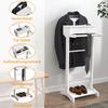 White Portable Clothes Rack, Clothes Rack with Storage Organizer