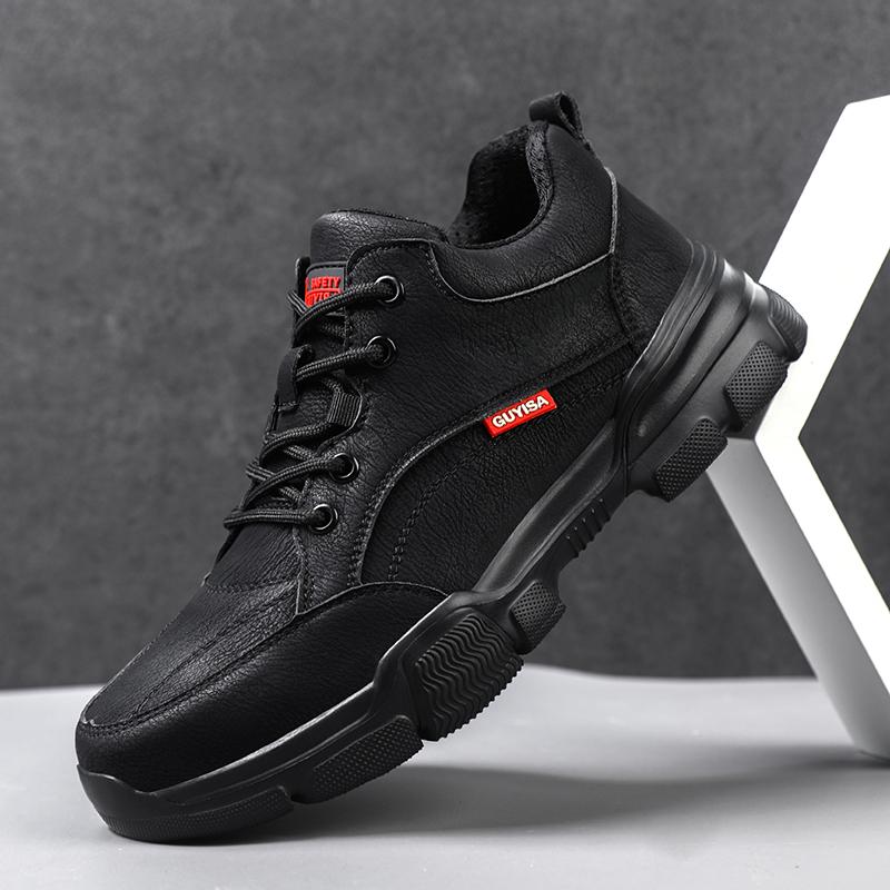 Men Leather Safety Shoes Anti-smash Anti-puncture Work Shoes Waterproof Lightweight Work Sneakers Indestructible Shoes Boots