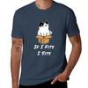 If I Fits I Sits Funny Meme Cat Lover Gift Cat In A Box Tshirt Retro Graphic Print Tshirt