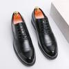 Retro Pointed Leather Shoes Large Size Polish Business Dress Office Youth Shoes Tide