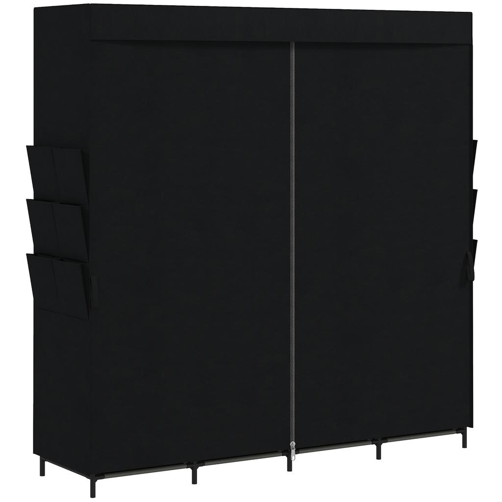 Fabric Wardrobe, Dust-proof, Portable, 5 Clothes Rails, 170 X 45 X 167 Cm, Black