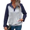 Women's Autumn 2026 Color Block Polo Collar Hoodie - Casual and Stylish Pullover