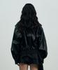 Arikim Pamela Leather Bomber Jacket / Black