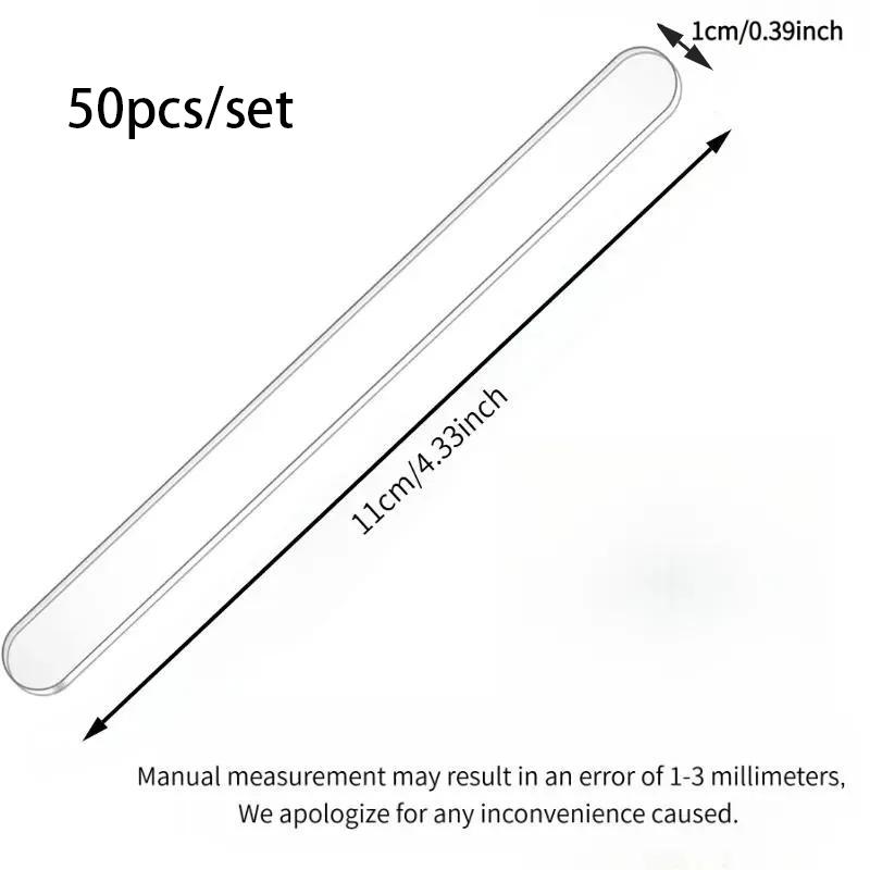 

50/80pcs Transparent Acrylic Long Strip Label Flowers Potted Plants DIY Tags Flower Arrangement Tags 50pcs, 11x1cm