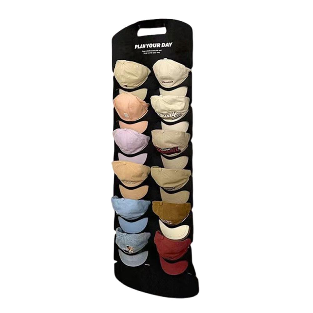 Felt Baseball Cap Storage Hanging Bag Visible Wall Mounted Hat Display Rack 6/12 Pockets Foldable Hat Organizer Sunglasses