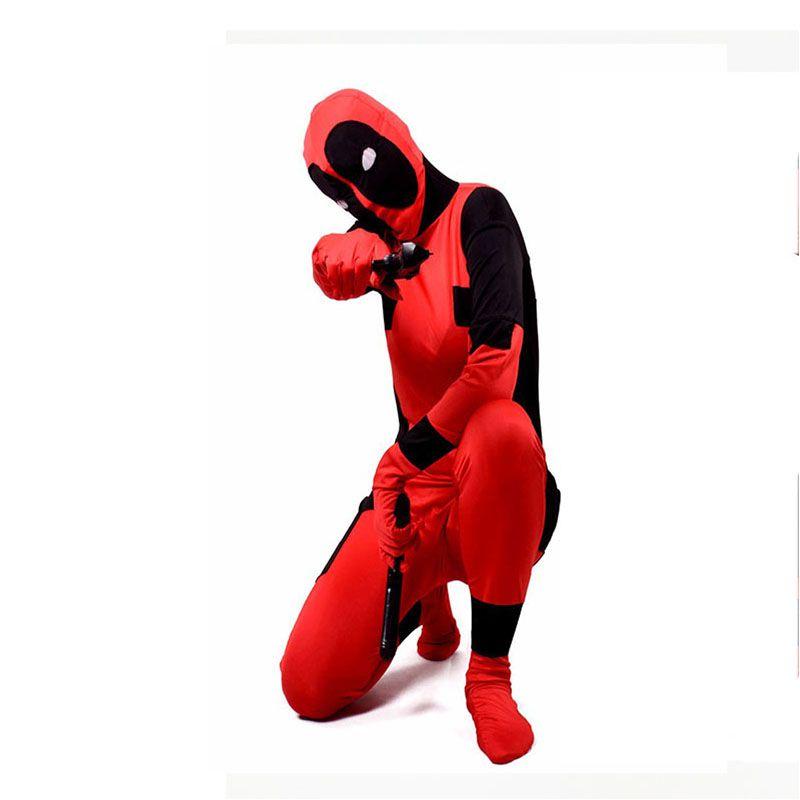 Sexy Cool Lady Deadpool Costume Spandex Women Red Fullbody Superhero Cosplay