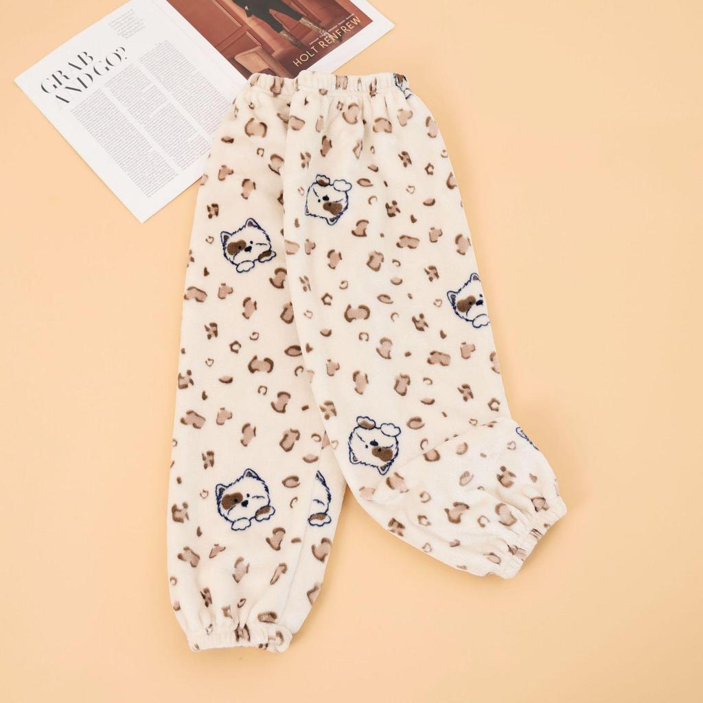 Children's Thickened Flannel Sleep & Lounge Pants - Double-Sided Fleece, Cuffed, Warm Winter Wear
