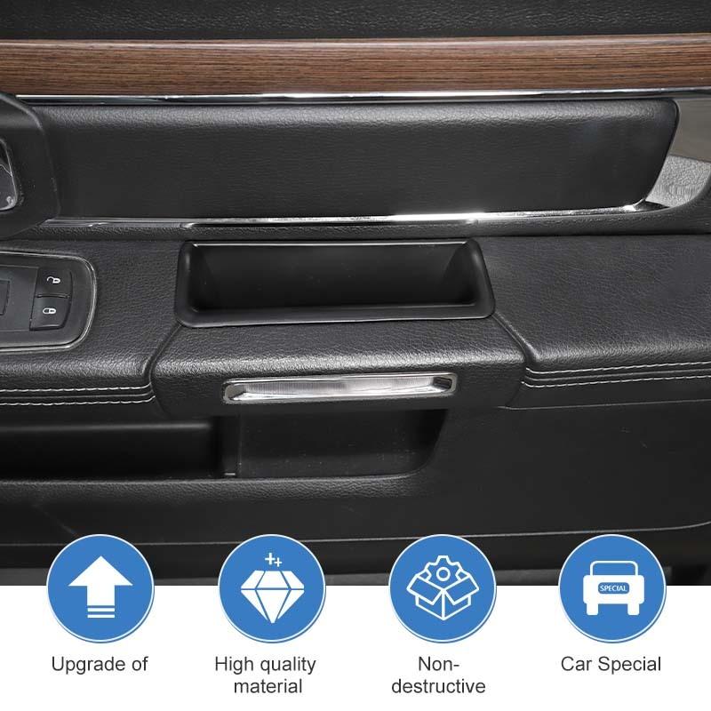 Front Door Inner Armrest Storage Box Organizer Container For Dodge RAM 2010-2017 Stowing Tidying Accessories