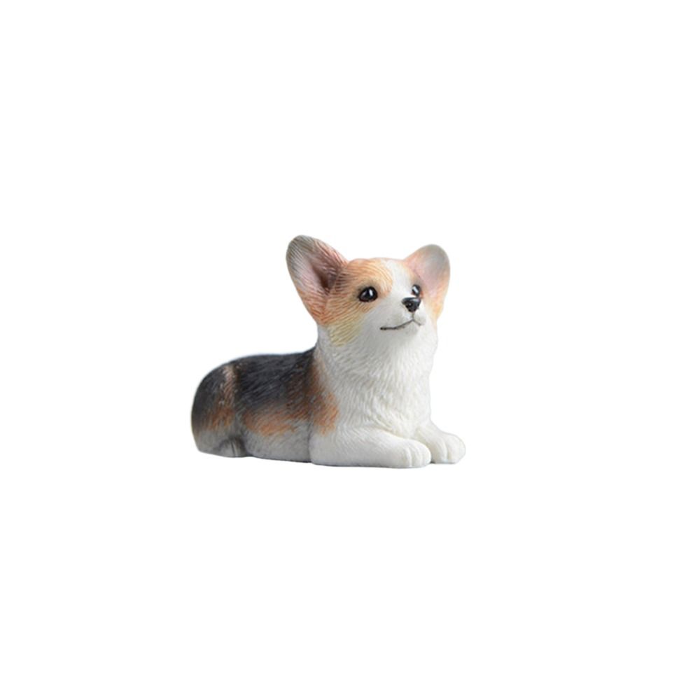 Gift for Kids Resin Figures Dog Doll Miniature Figurines Car Ornament Corgi Model Simulation Dog
