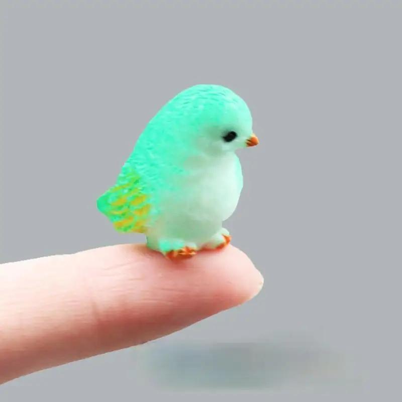 4 Pcs/set Resin Home Ornament Cute Little Birds Animal Model Figurine Glass Decor Miniature Craft Garden DIY Accessories