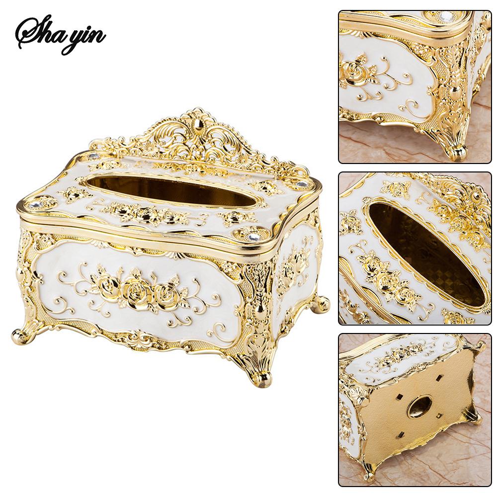 European Style Tissue Box, High-end Hotel Restaurant Napkin Extraction Box, Living Room Desktop Paper Extraction Storage Box