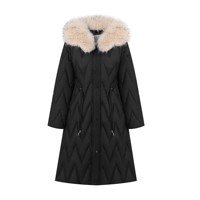 Women's Long Big Fur Collar Down Cotton Cotton Coat