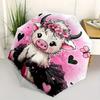 1pc Pink Cow with Wreath and Butterflies Automatic Folding Umbrella - 3 Folding Design, Vivid Cartoon Pattern, Suitable for Outdoor Activiti