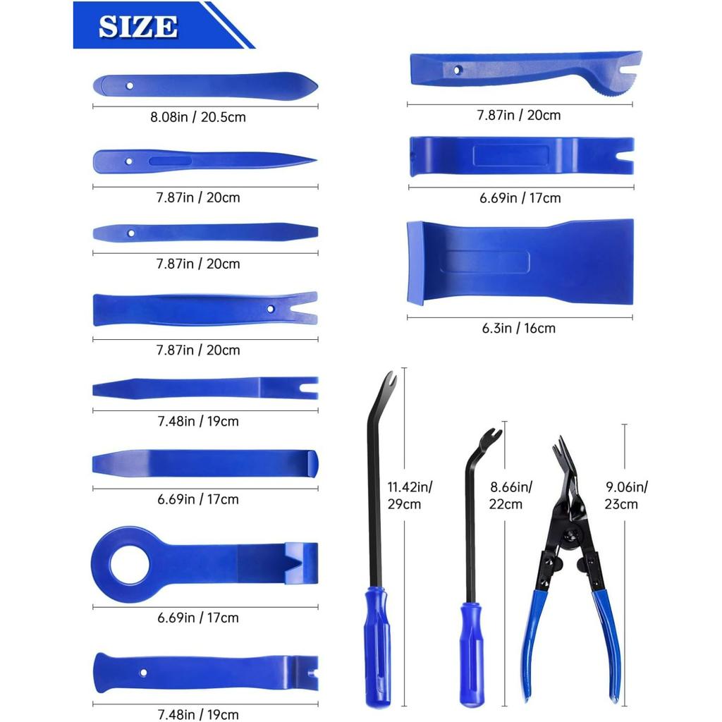 Trim Removal Tool, Car Panel Dashboard Door Audio Trim Removal Tool Kit, Auto Clip Pliers Fastener Remover Set, Plastic Pry Tool,Automotive Upholstery