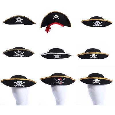 Piratenhut für Bühnenshows, für Cosplay-Partys, Dreispitz, Dreispitz, Halloween-Mottoparty, Dreispitz, Rollenspiel-Piratenkostüm