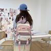 School bag female large capacity high school casual simple student backpack primary school students grade 4-6 girl contrasting backpack