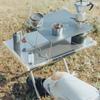 Small Steel Table Easy to Store High-Temperature Resistant Pleasing Quick Installation Stainless Steel Tabletop Foldable