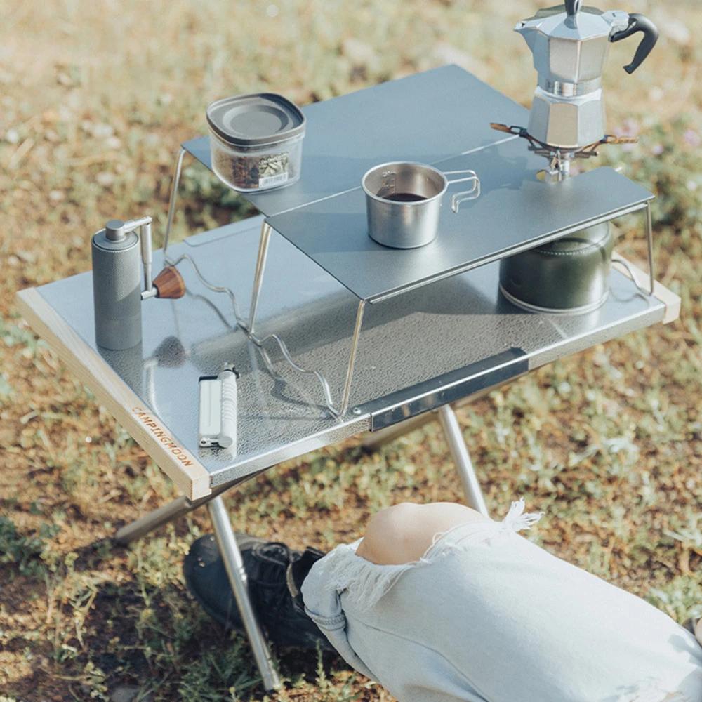 Small Steel Table Easy to Store High-Temperature Resistant Pleasing Quick Installation Stainless Steel Tabletop Foldable