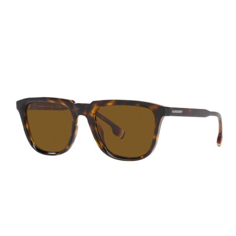 Burberry Casual Plate Frame Square Sunglasses Men's Tortoiseshell