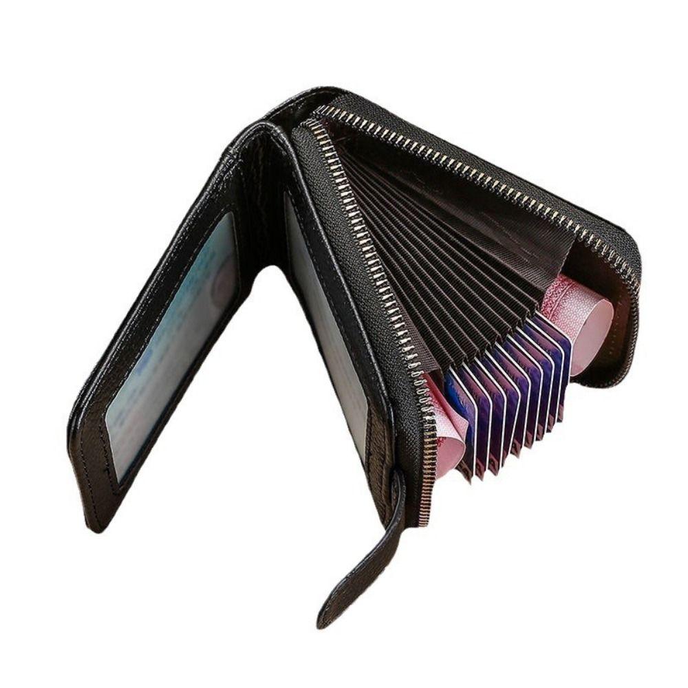 with Buckle PU Leather Card Holder Large Capacity Small Card Bag Casual Portable Coin Purse  Unisex
