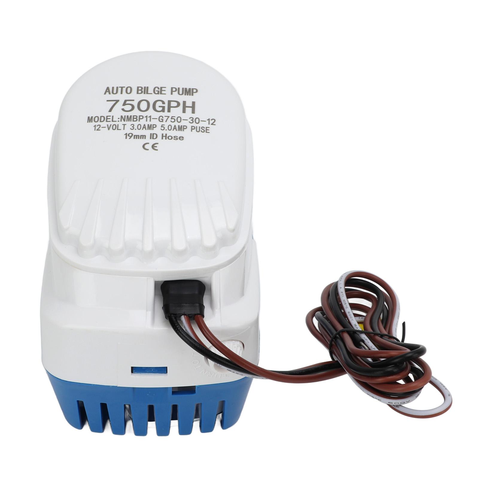 

Blige Water Pump Automatic Submersible 750GPH 12V Good Sealing High Efficiency for Boat Caravan RV