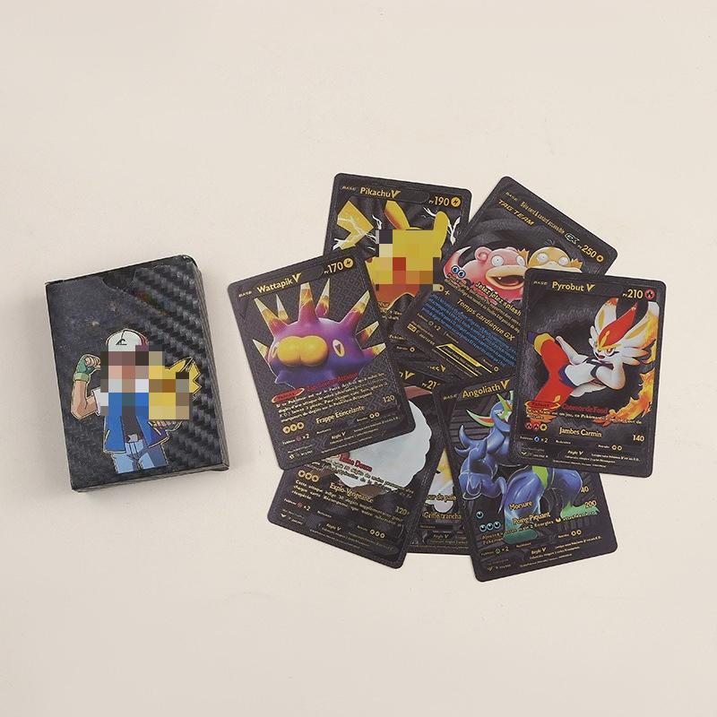 

55PCS Gold Foil Cards Set Anime Creature Collection Tabletop Game for Kids German
