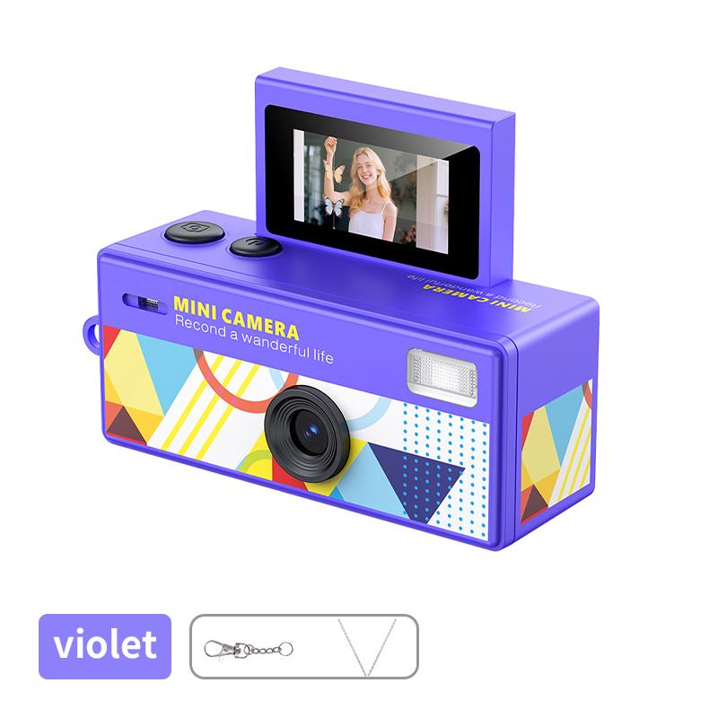 Retro Mini Palcová Kamera, HD Foto a Video, Výklopný Displej pro Selfie, Přenosný Digitální Fotoaparát pro Studenty