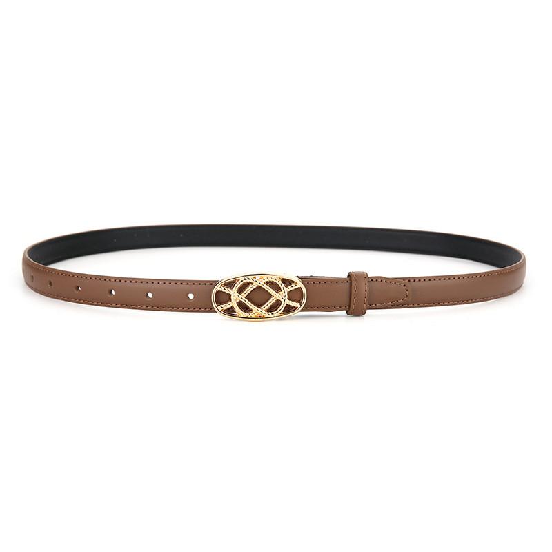 Genuine Leather Womens Belt Summer Vintage Fashion Waistband With Oval Buckle For Outdoor Wear