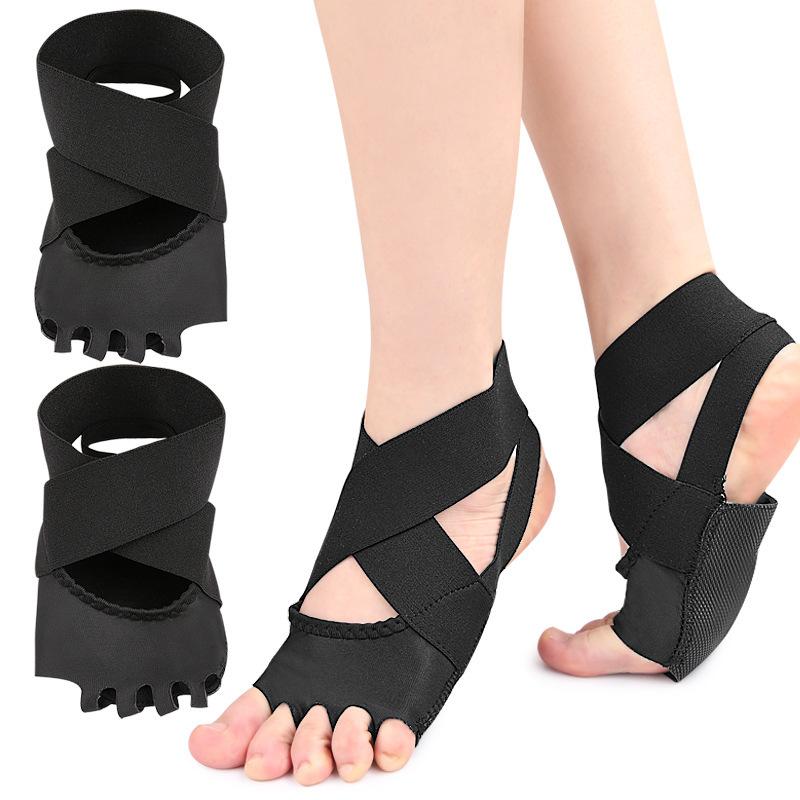 

Шкарпетки для йоги на півпальця, кімнатні, легкі та нековзні, для пілатесу, з п ятьма пальцями, танцювальне взуття, з відкритими пальцями, для спортивних тренувань, шкарпетки для повітряної йоги S(35-37) чорний