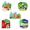 Sichuan Chengdu Cultural Tourism Scenic Spot Brooch Alloy Panda Badge Souvenir Peripheral For Wuhou Temple Du Fu Thatched Cottage