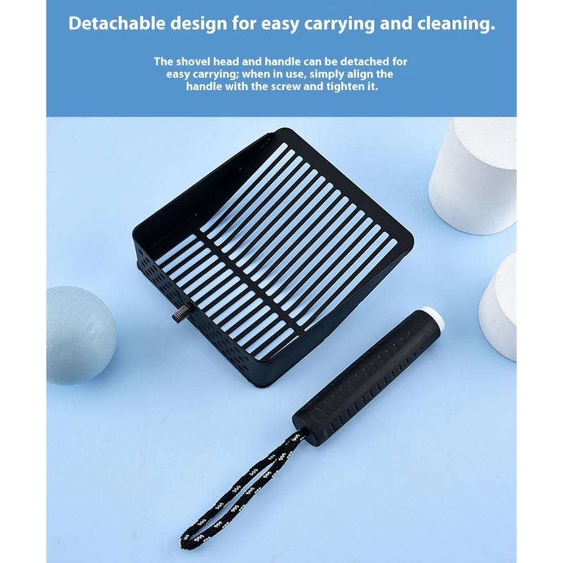 MultiPurpose Cats Litter Scoops Stainless Steel Handle for Household Cage Cleaning Litter Cleaning Tool