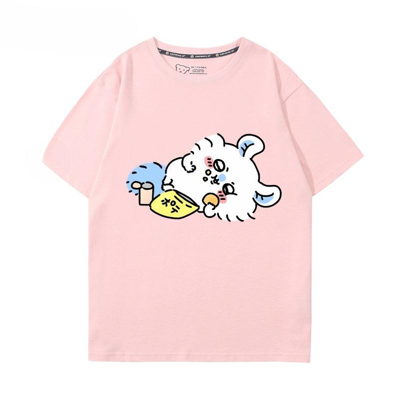 Chiikawa Japanese Cartoon Graphic T‑Shirt, Men Women Couple Casual Summer Short‑Sleeve Oversized Harajuku Streetwear Gift Top