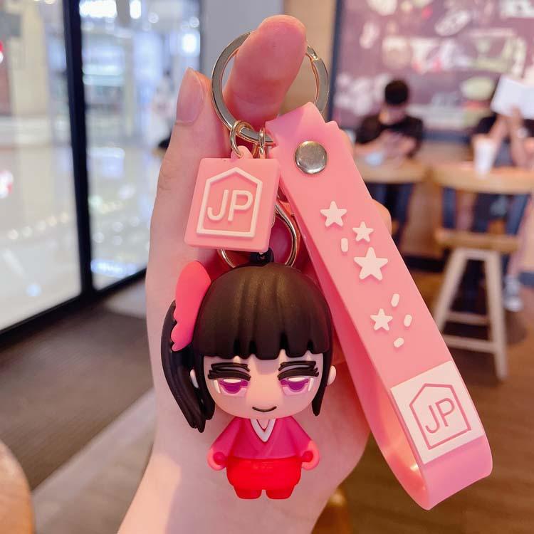 Q-version Anime Demon Fun New Cosplay Angry Pillar Key Chain Tanjiro Zenitsu Kanao Kyojuro Akaza Sanemi Moon Cute Soft Toy  Gift