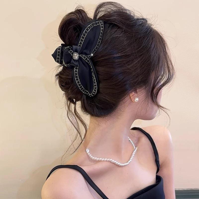 Wheat Spike Butterfly Knot Triangle Clip Women'S Graceful Audrey Hepburn Style Large Shark Clip Hairpin