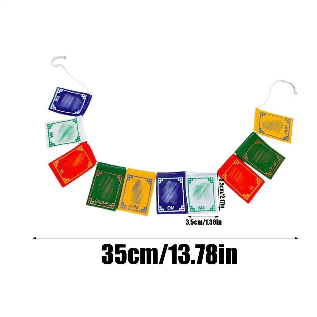 Mini Traditional Tibetan Prayer Flags 5 Element Colors Handmade Wind Horse Affirmation Flags for Home Backpack Decor Gift