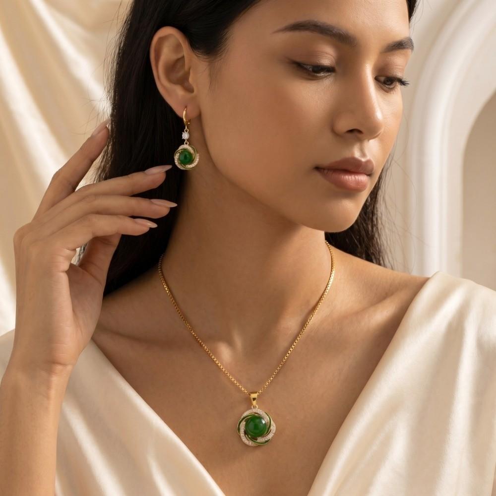 Dainty Zircon Jewelry Sets Elegant Necklace Earrings Sets Imitation Pearl Jewelry Sets Anniversary