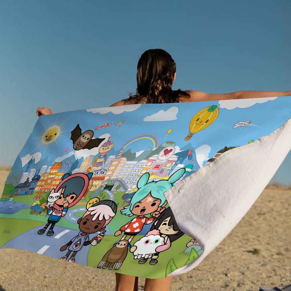 

Toca Boca Toca Life World Towel Microfiber Beach Towel Absorbent Quick dry Soft Yoga Swimming Resort Mountain Climbing Towel W40*H60(CM)