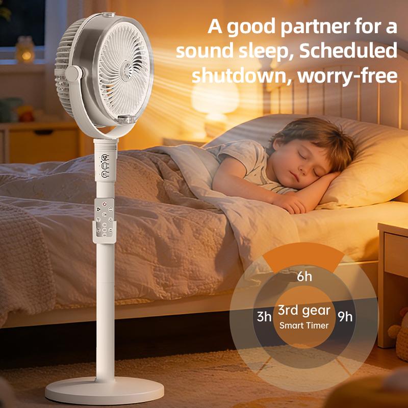 Wireless Fan Height Adjustable Portable High Wind Long Endurance Applicable To Student Dorm Outdoor Travel Camping USB Charging
